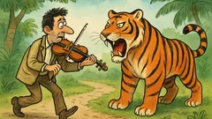 Vtip: Džungľou kráča huslista a lev…