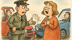 Vtip: Policajt vyšetruje dopravnú nehodu