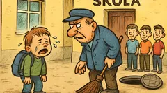 Vtip: Malý Ferko plače pred školou