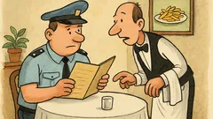 Vtip: Sedí policajt nad jedálnym lístkom...