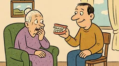 Vtip: Odučil som babku obhrýzať si nechty