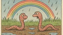 Vtip: Dážďovka po búrke vyliezla zo zeme