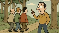 Vtip: Idú štyria po lese...