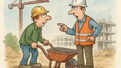 Vtip: Robotník na stavbe príde za vedúcim