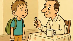 Vtip: Oci, v škole som dostal päťku