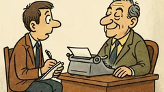 Vtip: Mladý novinár spovedá autora detektívok