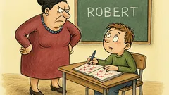 Vtip: Učiteľka po diktáte karhá Róberta