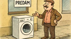 Vtip: Predám práčku. Zn.: už nefunguje