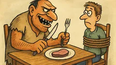 Vtip: Inteligentný ľudožrút ťa zje príborom