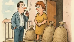 Vtip: Príde muž domov a nájde vrecia