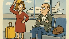 Vtip: „Pristane mi to?“ na letisku