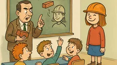 Vtip: V škole spadne tehla na hlavu