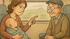 Vtip: V kupé vlaku sedí matka...