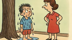 Vtip: Janko, prečo si celý mokrý?