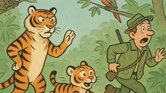 Vtip: Tigrica karhá mláďa, lovec uteká
