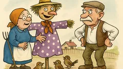 Vtip: Dedko stavia strašiaka z babkiných šiat