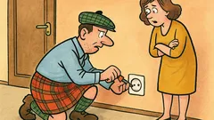 Vtip: Škót opravuje elektrickú zásuvku…