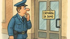 Vtip: Policajt číta ceduľku na dverách