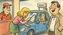 Vtip: Príde zúfalá blondínka za pumpárom