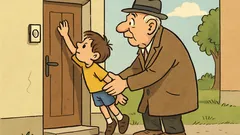 Vtip: Malý chlapec nedočiahne na zvonček