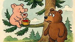 Vtip: Sedí prasiatko na borovici...