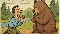 Vtip: Ateista kráča po lese na Aljaške