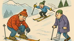 Vtip: Lyžiarsky kurz sa skladá z troch častí