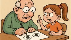 Vtip: Vnučka mi prikázala nakresliť oko