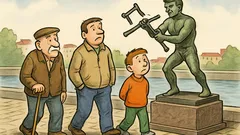 Vtip: Na nábreží socha láme barlu